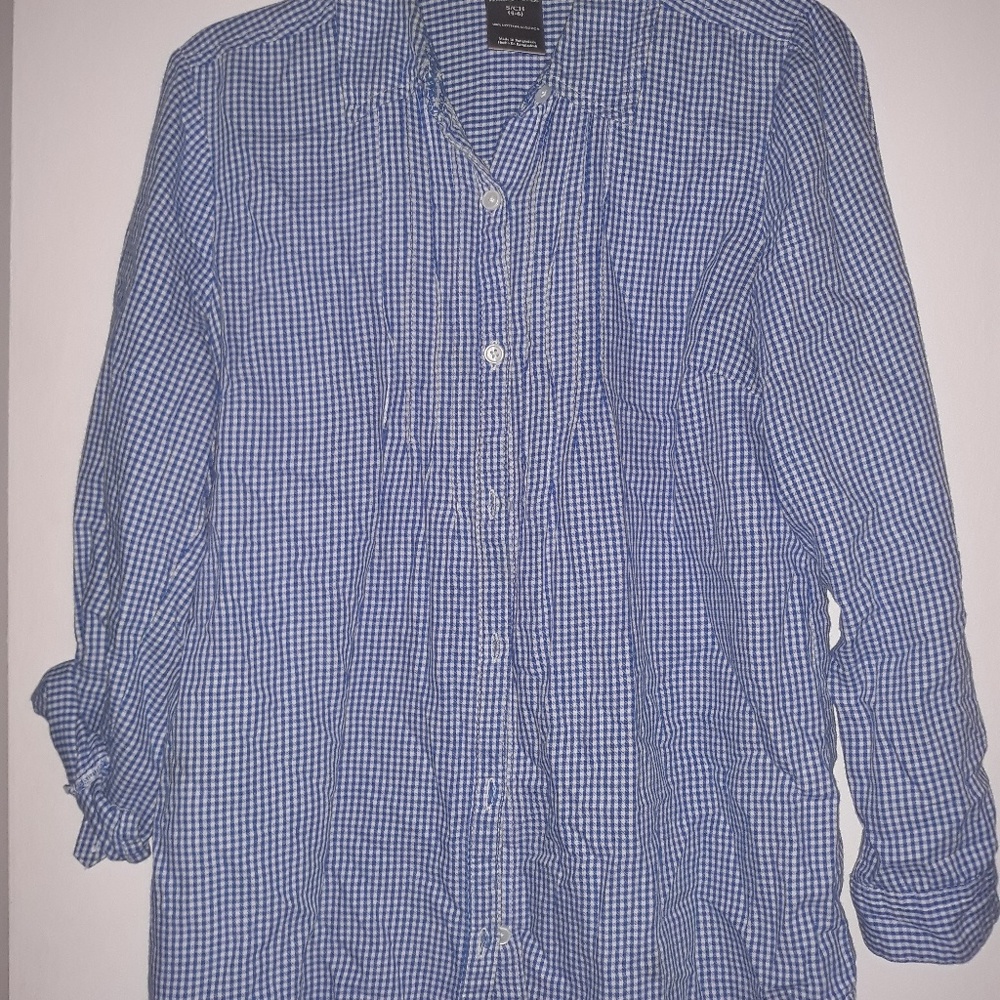 Button down gingham top